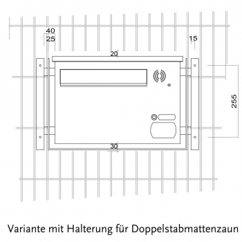 Zaunbriefkasten mit Klingel aus Edelstahl