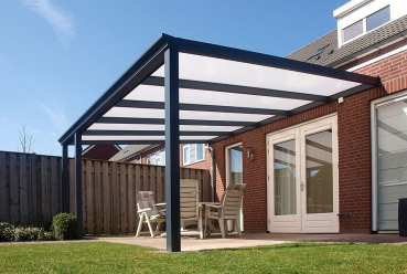 Terrassenüberdachung Bausatz mit Alu-Unterkonstruktion Anthrazit