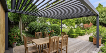 Luxora Terrassendach mit Lamellendach und Alu- Unterkonstruktion
