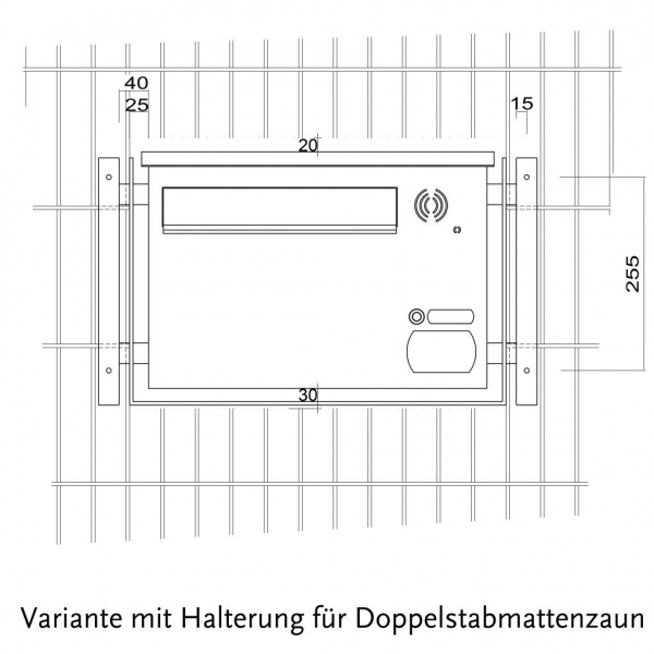 Zaunbriefkasten mit Klingel aus Edelstahl