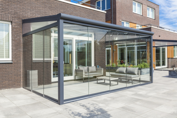 Spare Terrassenüberdachung Bausatz mit Alu-Unterkonstruktion Anthrazit