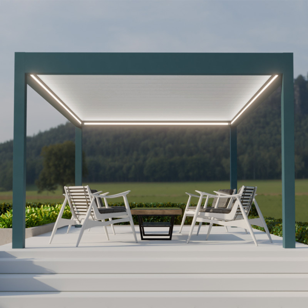 Pinela Deluxe Plus Terrassenüberdachung Terrassendach mit Cabrio-Effekt