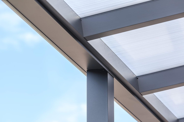 Spare Terrassenüberdachung Bausatz mit Alu-Unterkonstruktion Anthrazit